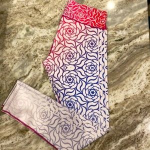 FiBER Compression Leggings With Rose Ombre Design